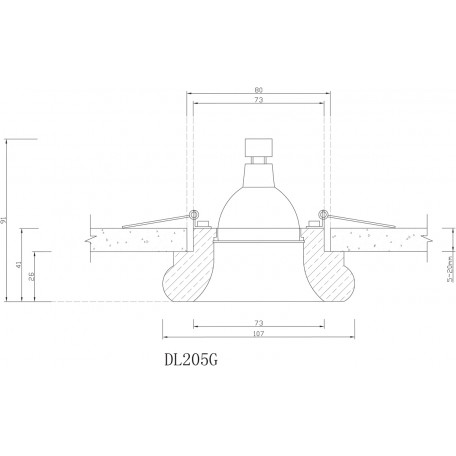 Схема с размерами Donolux DL205G