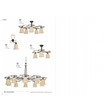 Бра Nowodvorski Paris 3640, 1xE27x60W, коричневый, бежевый, металл, стекло - миниатюра 3