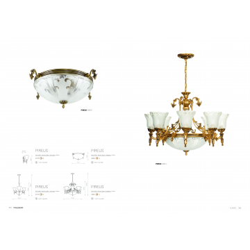 Потолочный светильник Nowodvorski Pireus 4398, 3xE27x60W, черненое золото, белый, металл, стекло - миниатюра 2
