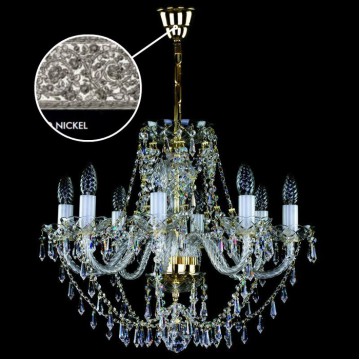 Подвесная люстра Artglass SULIKA VIII. NICKEL CE, 8xE14x40W