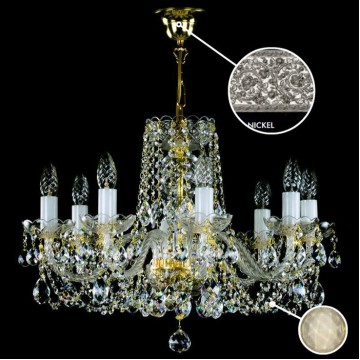 Подвесная люстра Artglass TATANA VIII. NICKEL CE - 8006, 8xE14x40W