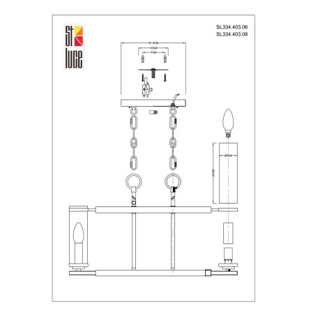 Схема с размерами ST Luce SL334.403.08