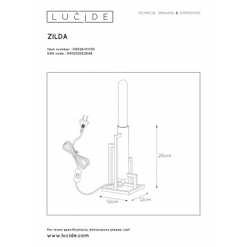 Схема с размерами Lucide 08526/01/30