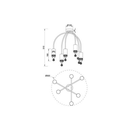 Схема с размерами Vele Luce VL4283L06