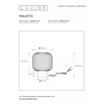 Схема с размерами Lucide 45586/20/33