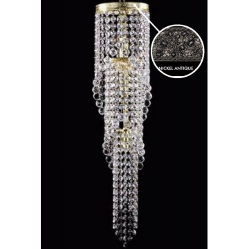 Бра Artglass KAMILA BALLS NICKEL ANTIQUE CE, 3xE14x40W, никель, прозрачный, металл, хрусталь Artglass Crystal Exclusive