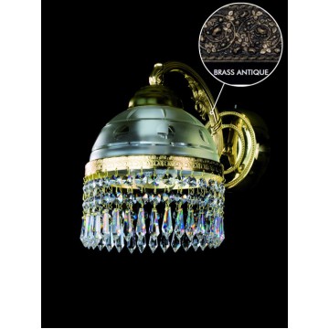 Бра Artglass KARAT I. BRASS ANTIQUE CE, 1xE14x60W, бронза, прозрачный с бронзой, бронза с прозрачным, прозрачный, металл, стекло с металлом, хрусталь Artglass Crystal Exclusive