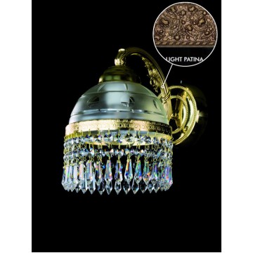 Бра Artglass KARAT I. LIGHT PATINA CE, 1xE14x60W, бронза, прозрачный с бронзой, бронза с прозрачным, прозрачный, металл, стекло с металлом, хрусталь Artglass Crystal Exclusive