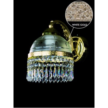 Бра Artglass KARAT I. WHITE GOLD CE, 1xE14x60W, золото, прозрачный с золотом, золото с прозрачным, прозрачный, металл, стекло с металлом, хрусталь Artglass Crystal Exclusive