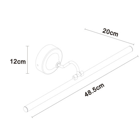 Схема с размерами Arte Lamp A7908AP-1BK