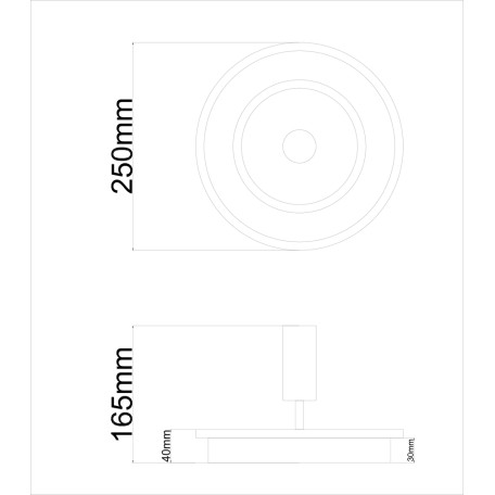 Схема с размерами Arte Lamp A2607AP-20BK