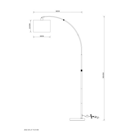 Схема с размерами Arte Lamp A4060PN-1CC