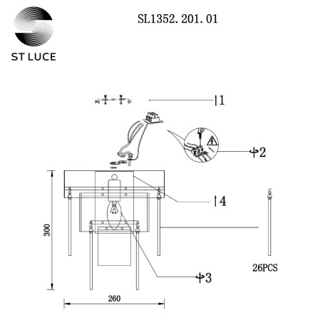 Схема с размерами ST Luce SL1352.201.01