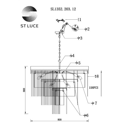 Схема с размерами ST Luce SL1352.203.12