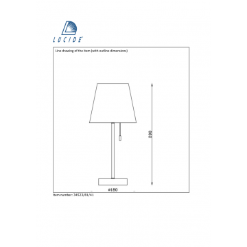 Схема с размерами Lucide 34523/81/41