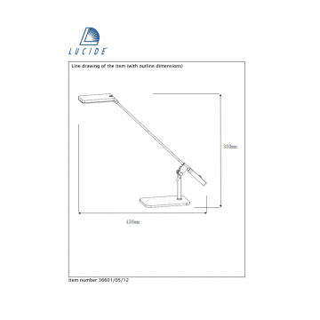 Схема с размерами Lucide 36601/05/12