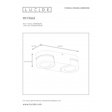 Схема с размерами Lucide 33158/10/31