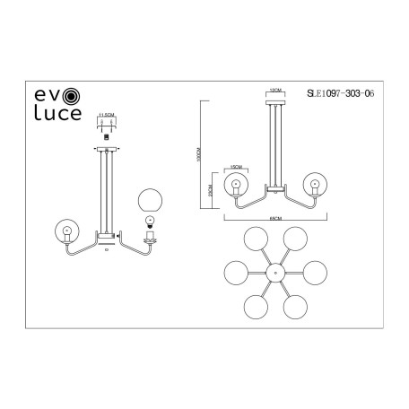 Схема с размерами Evoluce SLE1097-303-06