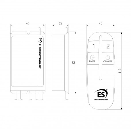 Схема с размерами Elektrostandard a042747