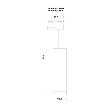 Схема с размерами Arte Lamp A6811PL-1WH