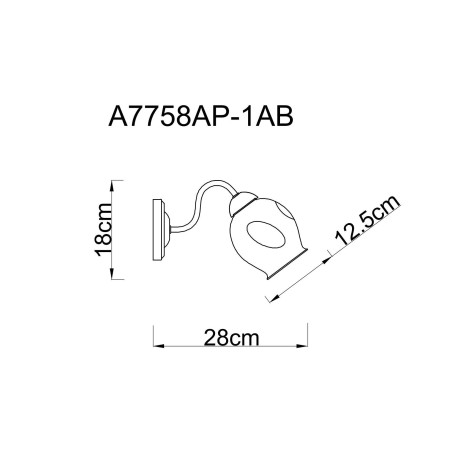 Схема с размерами Arte Lamp A7758AP-1AB