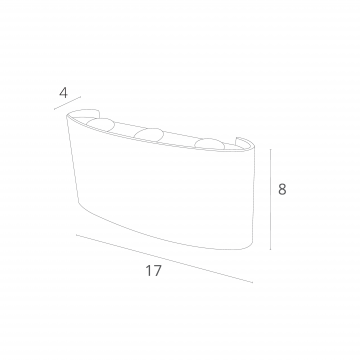 Схема с размерами Arte Lamp A3722AL-2BK