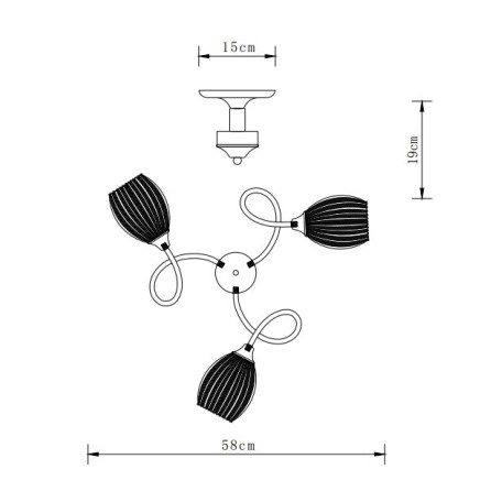 Схема с размерами Arte Lamp A2941PL-3AB