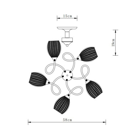 Схема с размерами Arte Lamp A2941PL-5AB