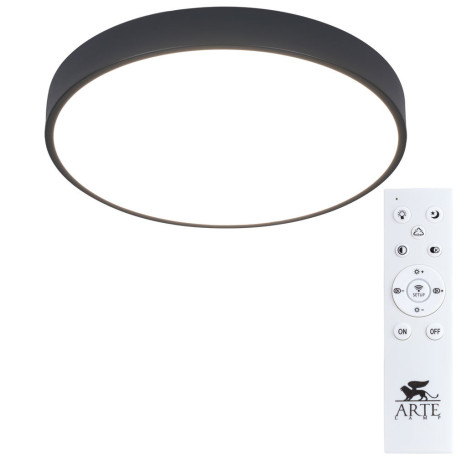 Потолочный светодиодный светильник с пультом ДУ Arte Lamp Arena A2661PL-1BK, LED 60W 2700-4500K 6700lm CRI≥80