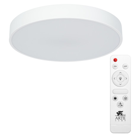 Потолочный светодиодный светильник с пультом ДУ Arte Lamp Arena A2661PL-1WH, LED 60W 2700-4500K 5700lm CRI≥80