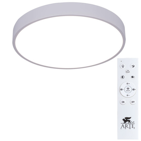 Потолочный светодиодный светильник с пультом ДУ Arte Lamp Arena A2661PL-1WH, LED 60W 2700-4500K 5700lm CRI≥80 - миниатюра 2