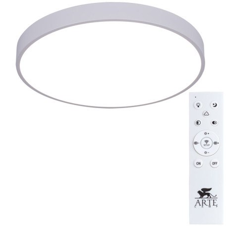 Потолочный светодиодный светильник с пультом ДУ Arte Lamp Arena A2670PL-1WH, LED 70W 2700-4500K 6700lm CRI≥80