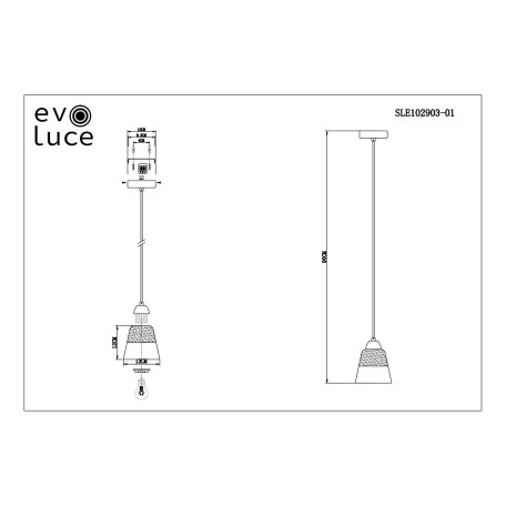 Схема с размерами Evoluce SLE102903-01