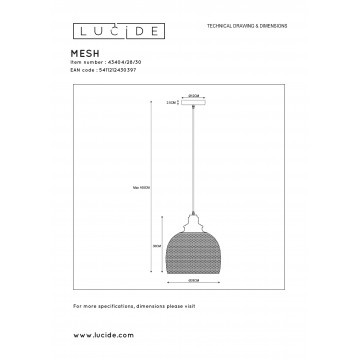 Схема с размерами Lucide 43404/28/30