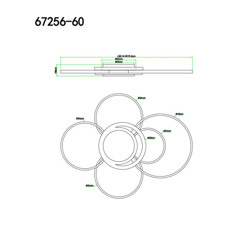 Схема с размерами Globo 67256-60