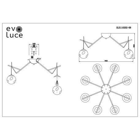 Схема с размерами Evoluce SLE110202-08