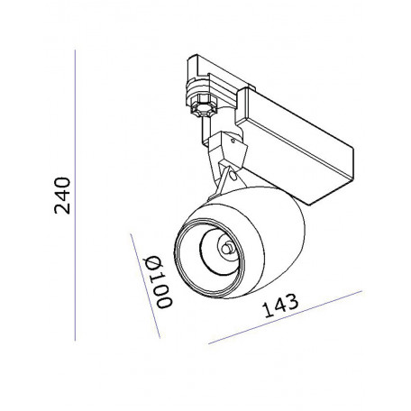 Схема с размерами Donolux DL18433/11WW-Track R White