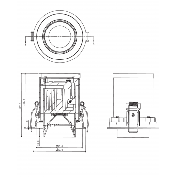 Схема с размерами Donolux DL18621/01R White Dim