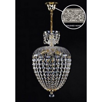 Подвесная люстра Artglass VIVIEN III. CHAIN NICKEL SP, 4xE14x40W