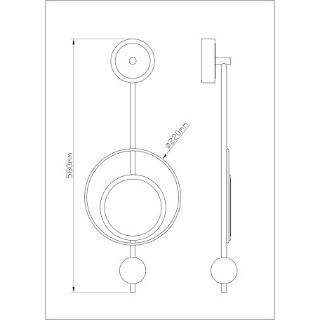 Схема с размерами Arte Lamp A2604AP-7GO