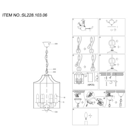 Схема с размерами ST Luce SL228.103.06