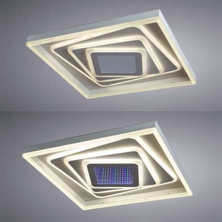 Потолочная светодиодная люстра с пультом ДУ Arte Lamp Multi-Space A1433PL-1WH, LED 198W 2700-6500K 9700lm CRI≥80, белый, 3D-эффект, металл, пластик - миниатюра 2