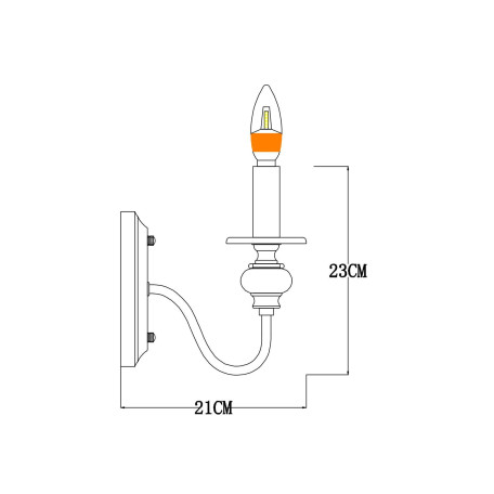 Схема с размерами Arte Lamp A6097AP-1PB