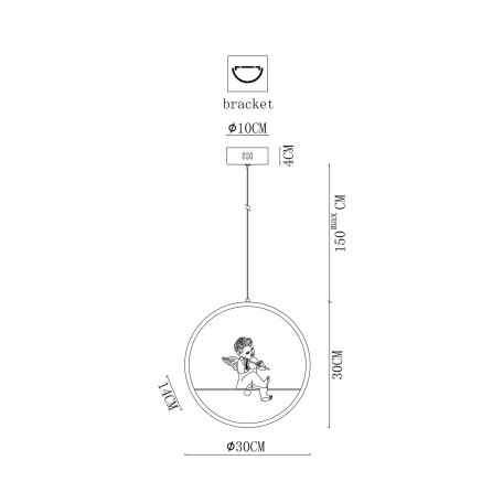 Схема с размерами Arte Lamp A6065SP-1WH