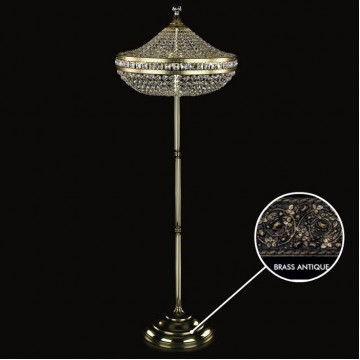 Торшер Artglass LILY BRASS ANTIQUE CE, 6xE14x60W, бронза, прозрачный, металл, хрусталь Artglass Crystal Exclusive