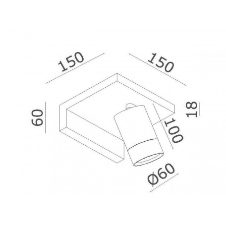 Схема с размерами Donolux DL18441/01 White R Dim