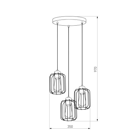 Схема с размерами TK Lighting 4715 Galaxy New