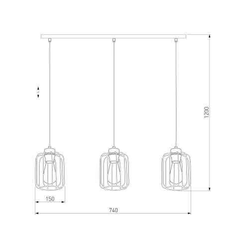 Схема с размерами TK Lighting 4716 Galaxy New