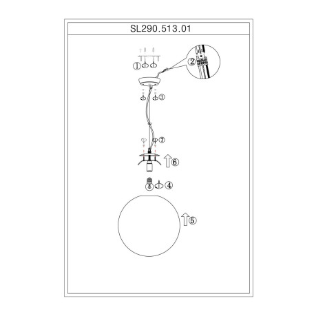 Схема с размерами ST Luce SL290.513.01