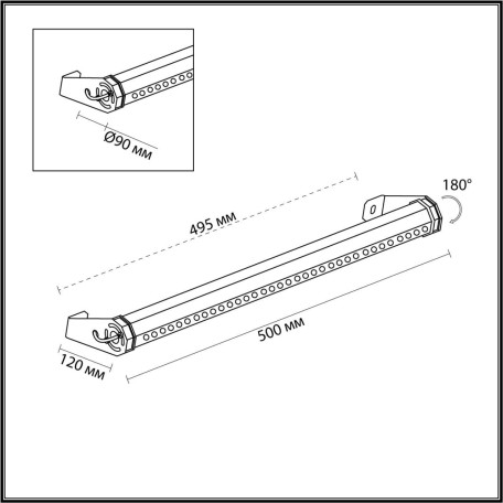 Схема с размерами Odeon Light 7040/10WL